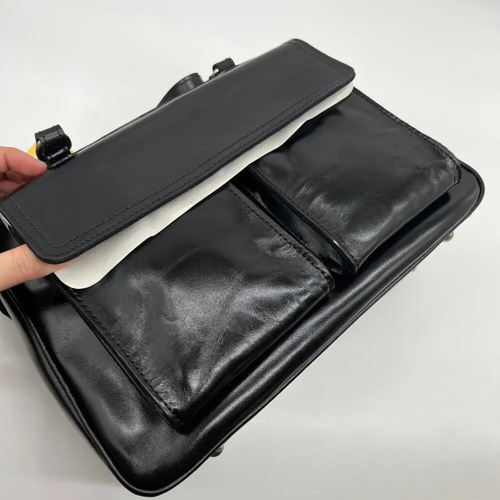 Patricia Nash Leather Rosetti Satchel Bags with Crossbody Strap Black